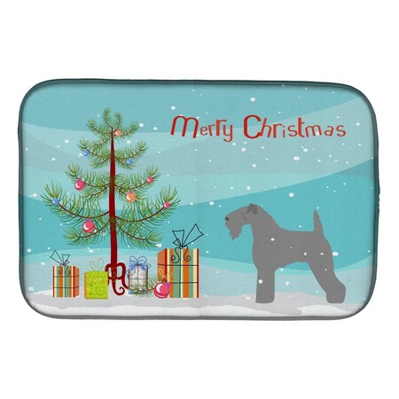 Carolines Treasures Kerry Blue Terrier Merry Christmas Tree Dish Drying Mat BB2910DDM